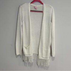 Lilly Pulitzer long fringe cardigan. Size Medium